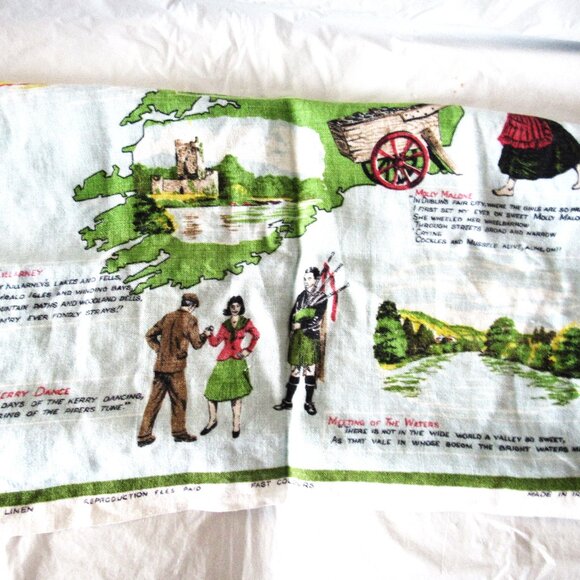 Irish Linen Song Towel. New from Ireland. - Picture 3 of 3